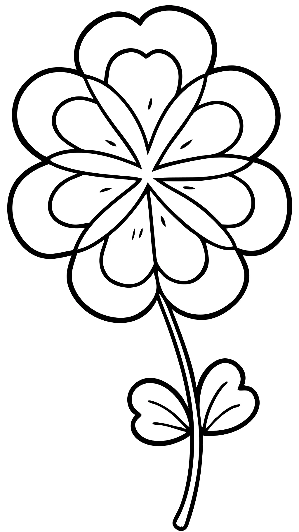 4 leaf clover coloring pages